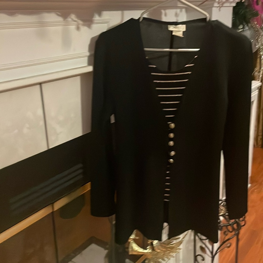 Beautiful Black Sweater trimmed with Gold